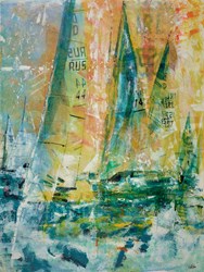 The Fleet by Gill Storr - Original Painting on Stretched Canvas sized 36x48 inches. Available from Whitewall Galleries